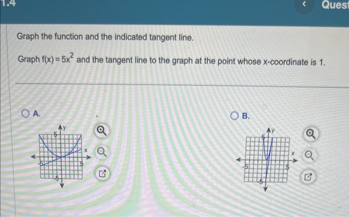 Solved Graph The Function And The Indicated Tangent Line