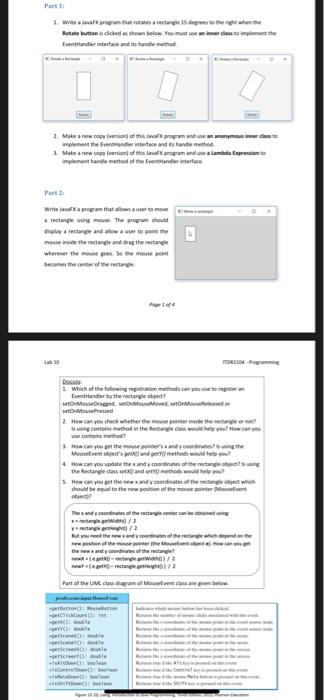 Solved 1. Write a la program that the rectangle deres the | Chegg.com