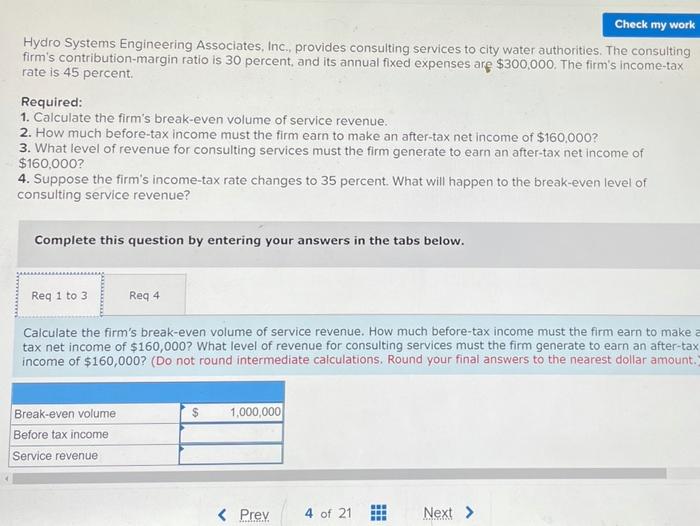 Solved Check my work Hydro Systems Engineering Associates,