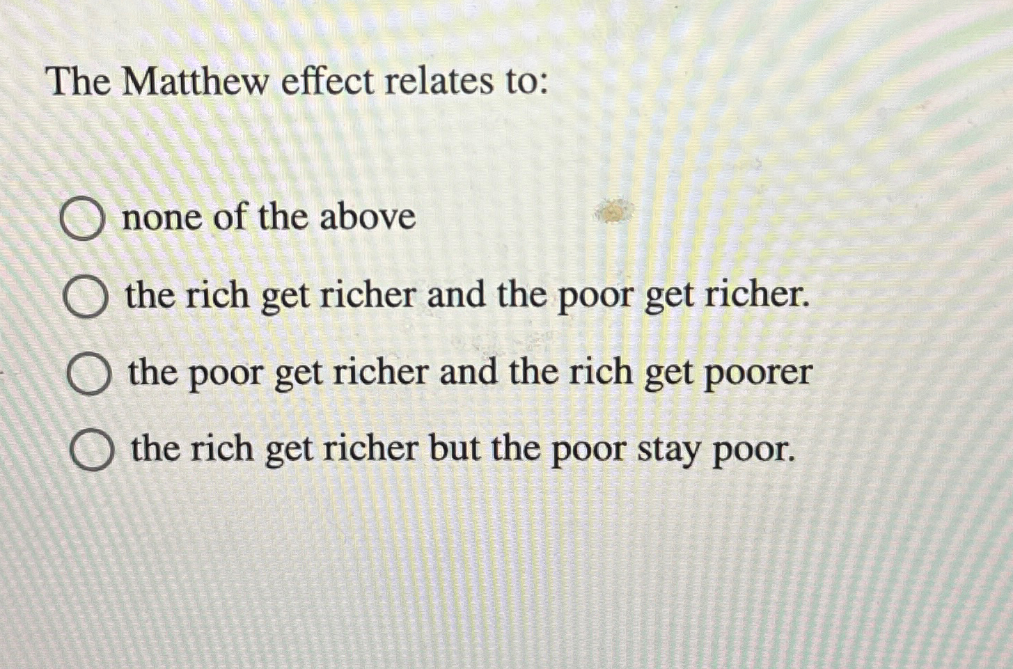 Solved The Matthew effect relates to:none of the above the | Chegg.com