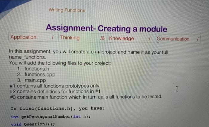 Solved Writing Functions Assignment- Creating a module | | Chegg.com