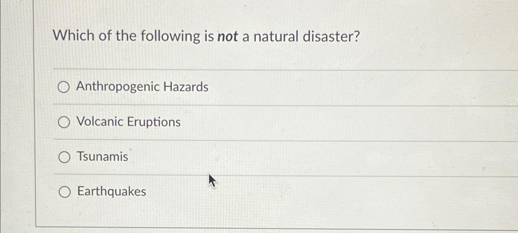 Solved Which Of The Following Is Not A Natural | Chegg.com