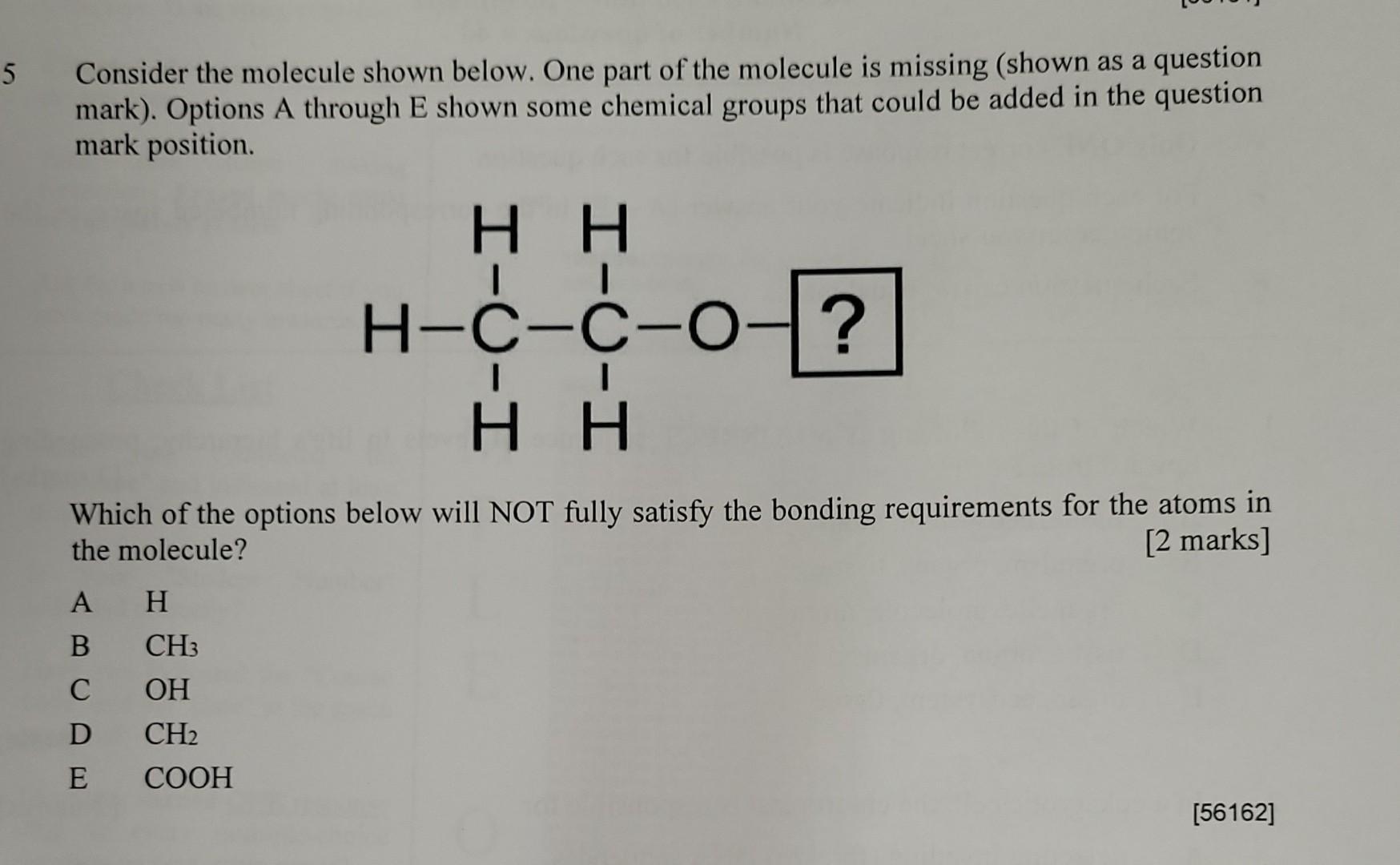 Solved Consider The Molecule Shown Below. One Part Of The | Chegg.com