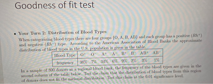 Solved Goodness Of Fit Test Your Turn 2: Distribution Of | Chegg.com