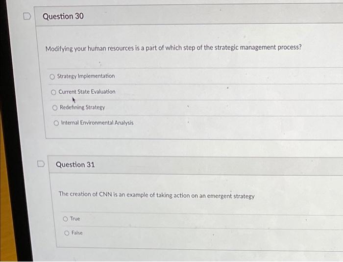 Solved Question 30 Modifying your human resources is a part | Chegg.com