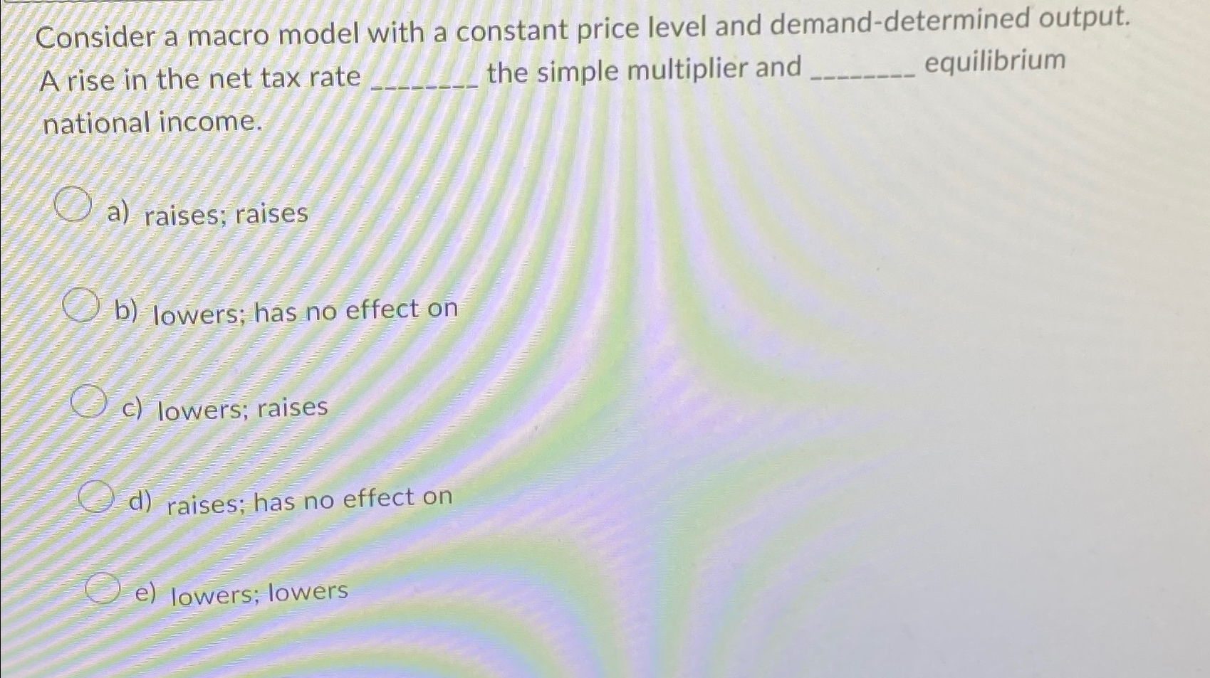 Solved Consider a macro model with a constant price level | Chegg.com