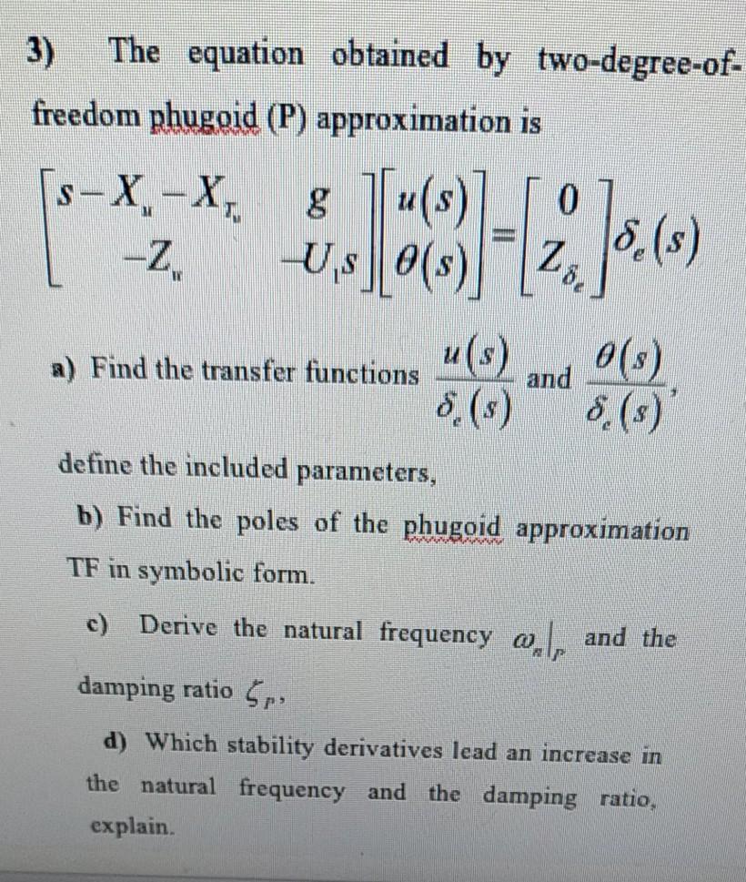 3 The Equation Obtained By Two Degree Of Freedom Chegg Com