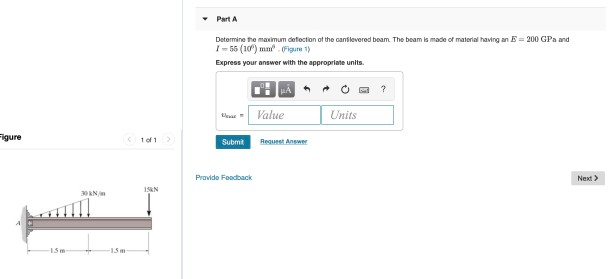 Solved Determine the maximum deflection of the cantilevered | Chegg.com