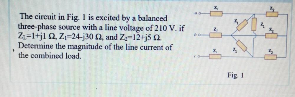 Solved z 22 2 27 Z The circuit in Fig. 1 is excited by a | Chegg.com