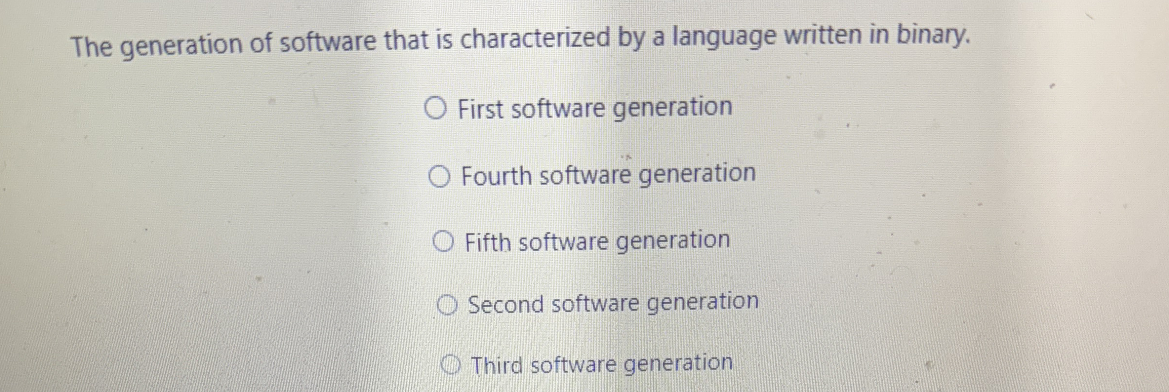 Solved The generation of software that is characterized by a | Chegg.com