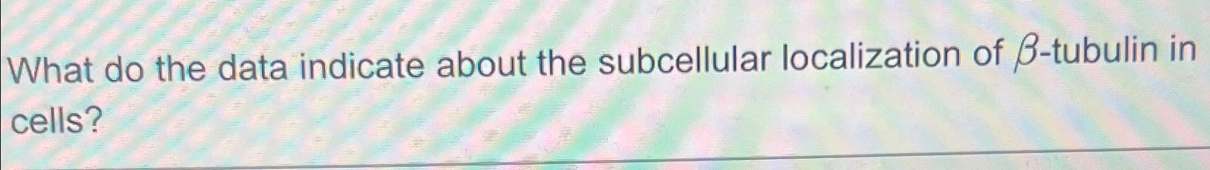 What do the data indicate about the subcellular | Chegg.com