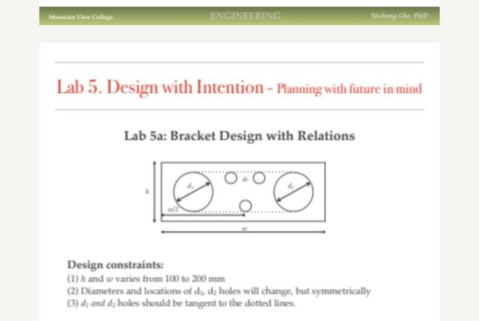 Lab 5a: Bracket Design with Relations Design | Chegg.com