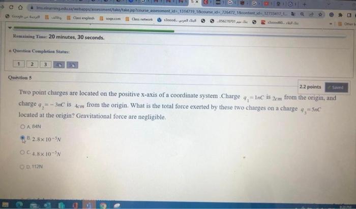 Solved Two point charges are located on the positive x-axis | Chegg.com