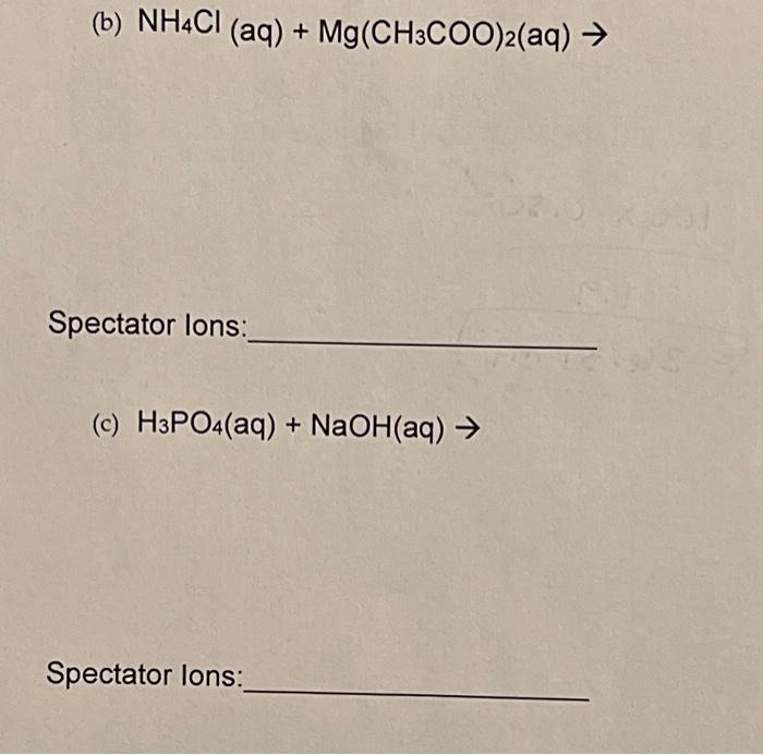 Solved 4 20 Points Write Balanced Net Ionic Equations For