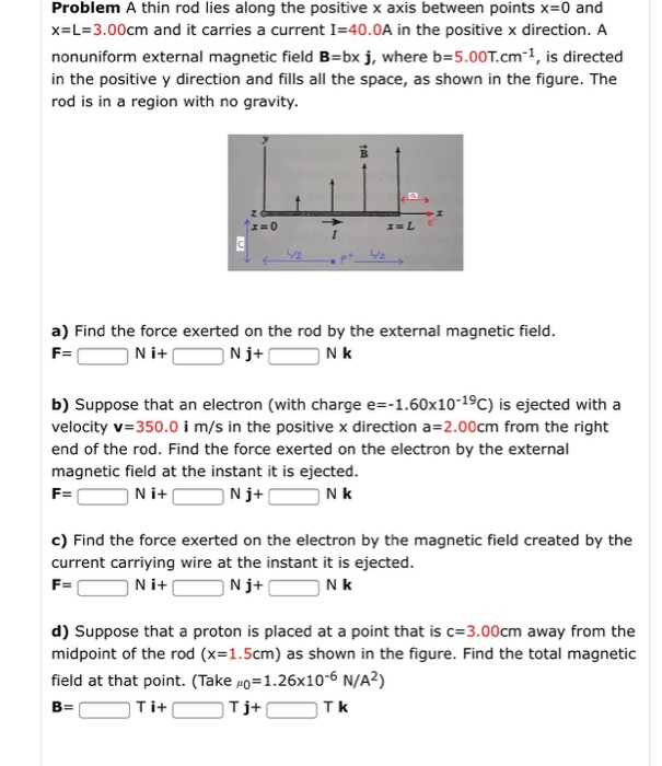 Solved Problem A Thin Rod Lies Along The Positive X Axis Chegg Com