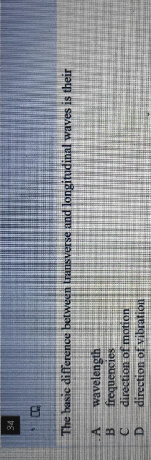 Solved The basic difference between transverse and | Chegg.com