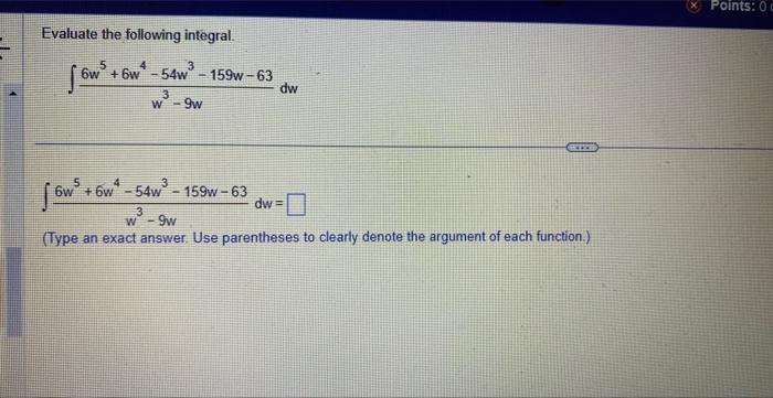 Solved Evaluate the following integral. | Chegg.com