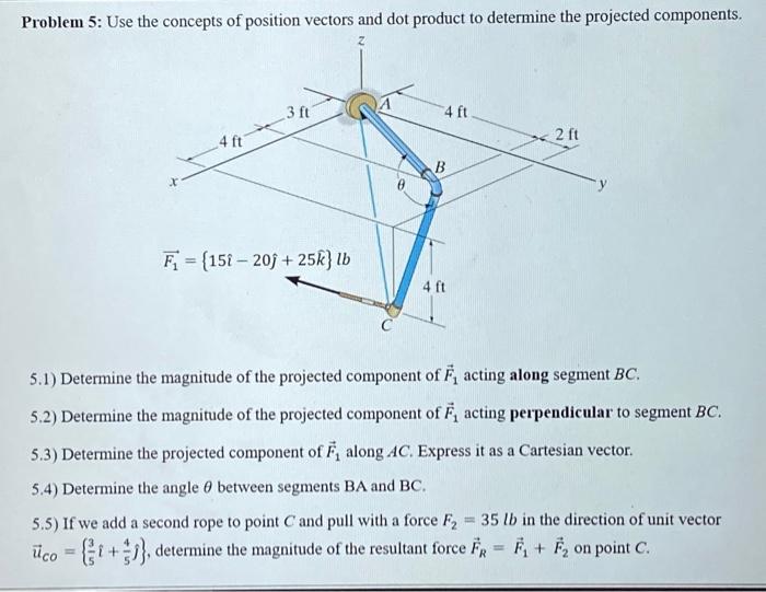 Solved Problem 5: Use the concepts of position vectors and | Chegg.com