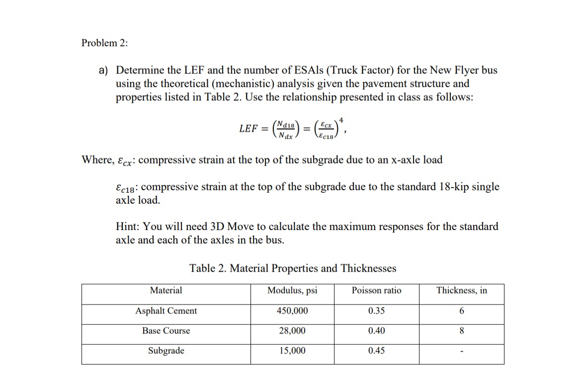 Solved Problem 2:a) ﻿Determine the LEF and the number of | Chegg.com