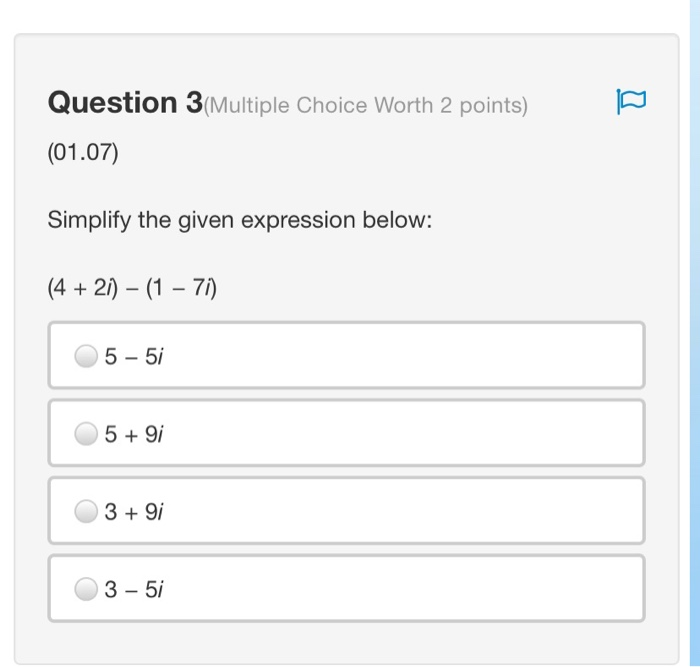 Solved Question 3(Multiple Choice Worth 2 points) (01.07) | Chegg.com