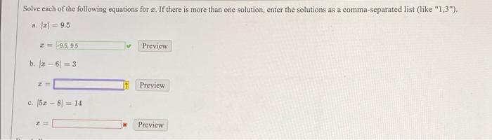 Solved Solve each of the following equations for a. If there | Chegg.com