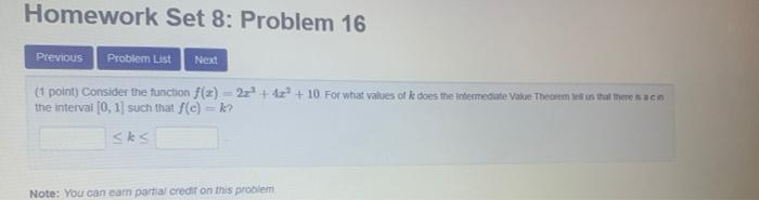 Solved Homework Set 8: Problem 16 Next Previous Problem List | Chegg.com
