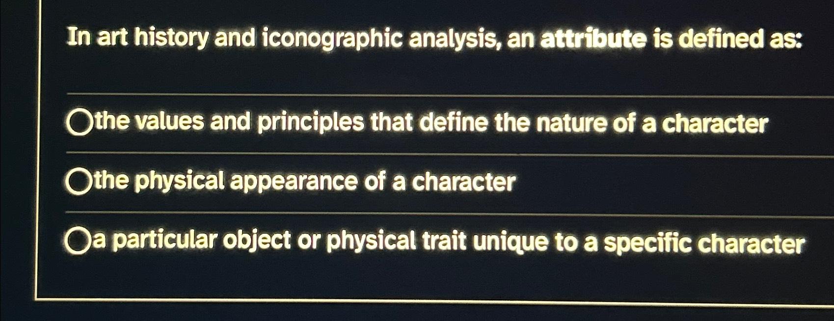 Solved In art history and iconographic analysis, an | Chegg.com