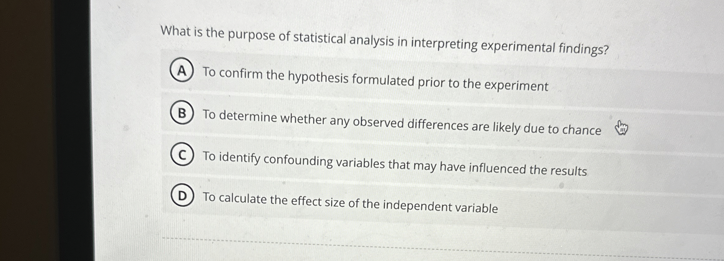 Solved What is the purpose of statistical analysis in | Chegg.com