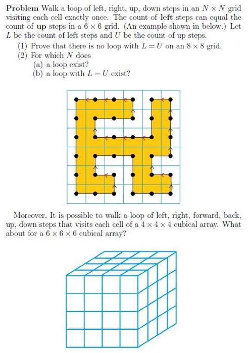 Solved Problem Walk a loop of left, right, up, down steps in | Chegg.com