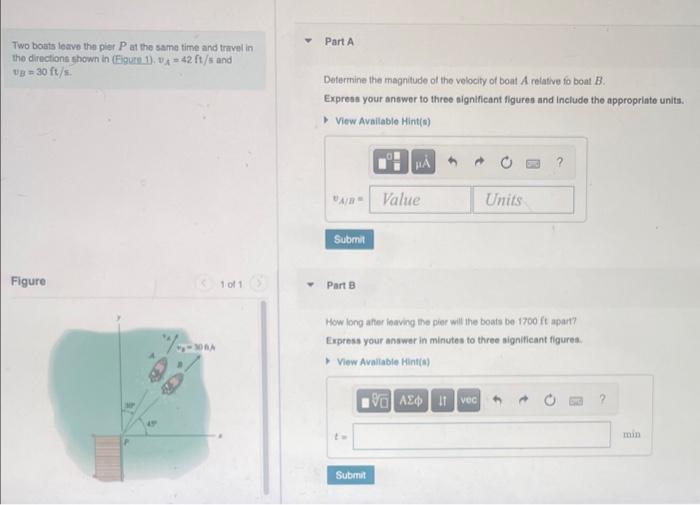 [Solved] Two boats leave the pier P at the same time and t
