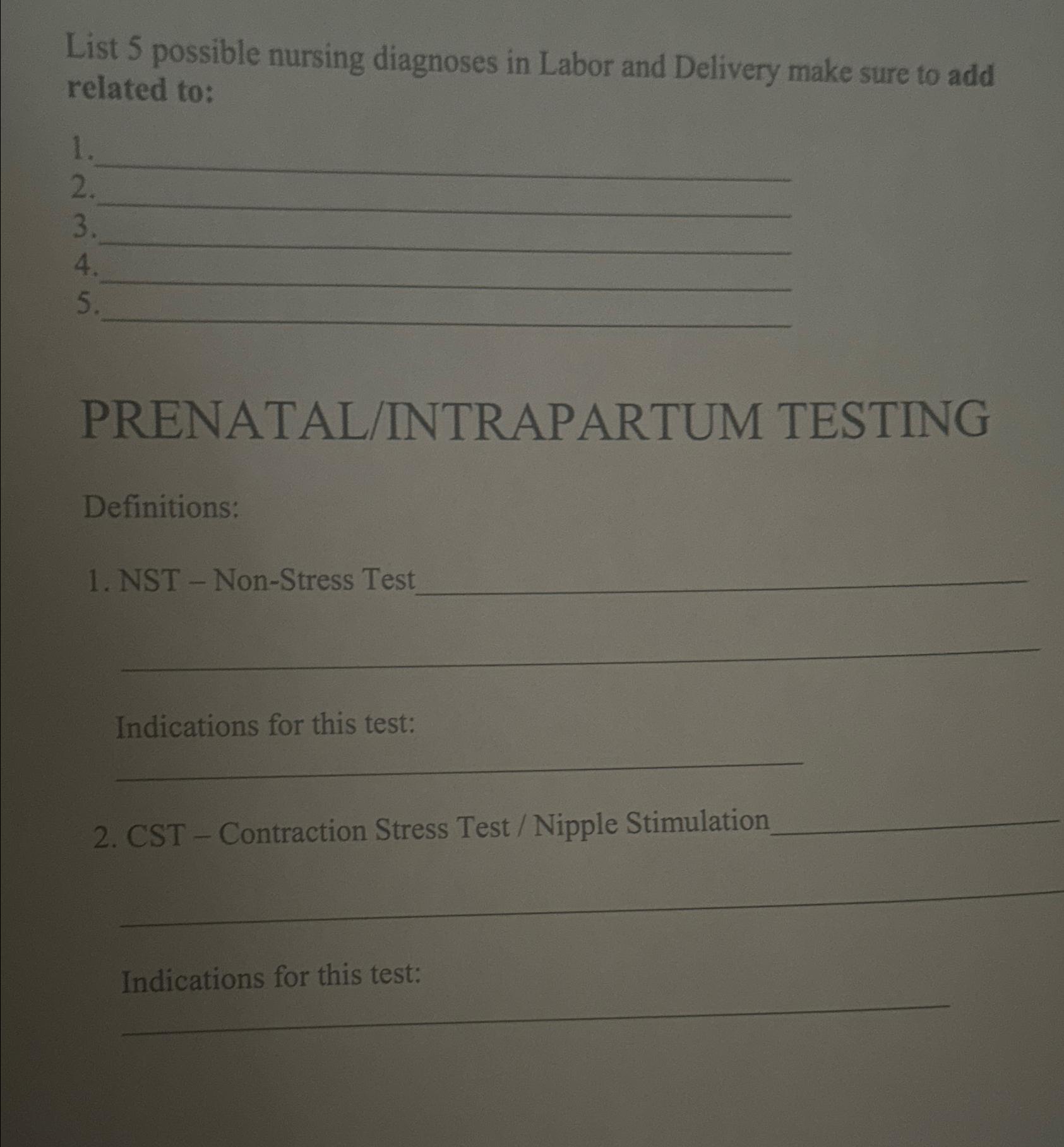 Unexpected Nanda Diagnoses In Labor & Delivery - d1dfuq0