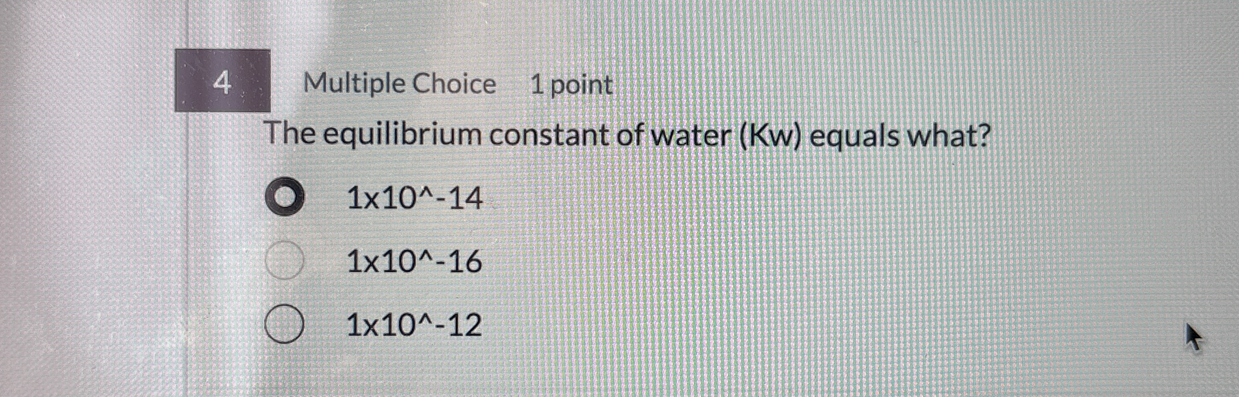 4 ﻿Multiple Choice 1 ﻿pointThe equilibrium constant | Chegg.com