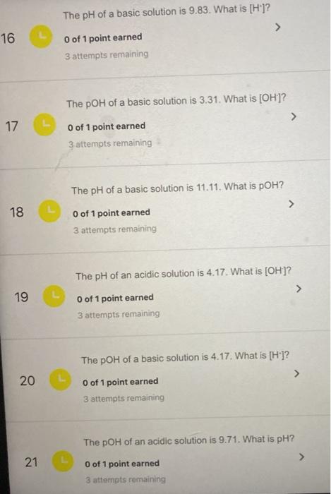 Solved The pH of a basic solution is 9.83. What is [H"]? > | Chegg.com