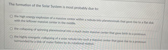 Solved Temperature and Formation of the Solar System The | Chegg.com