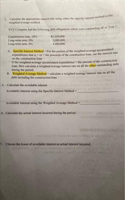 Solved Avoidable Interest Calculation 1. Calculate The | Chegg.com