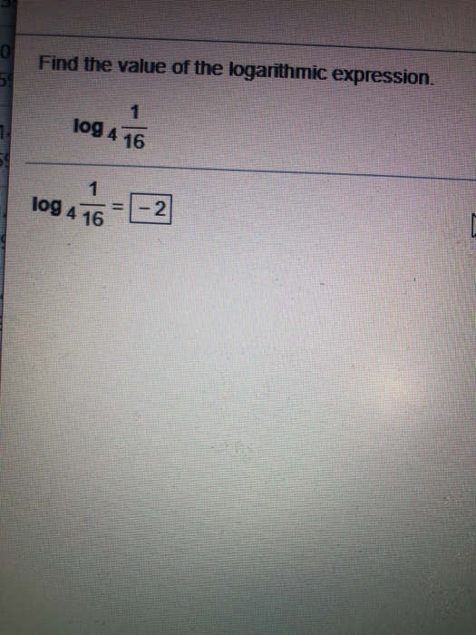 Solved o Find the value of the logarithmic expression. 5 1 | Chegg.com