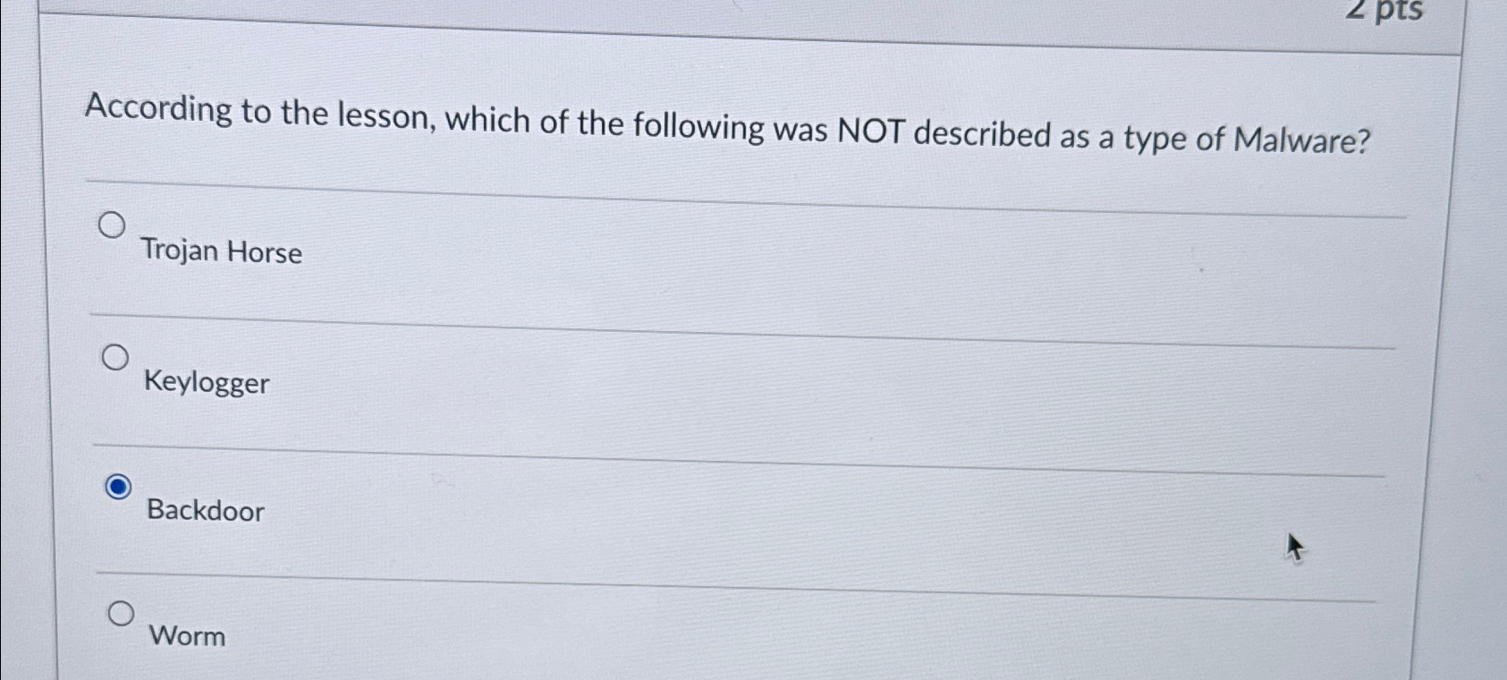 Solved According To The Lesson, Which Of The Following Was | Chegg.com