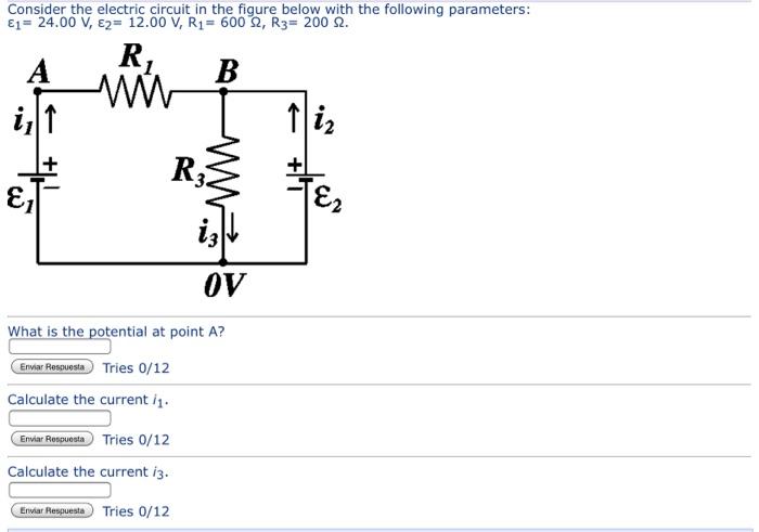 Solved Consider the electric circuit in the figure below | Chegg.com