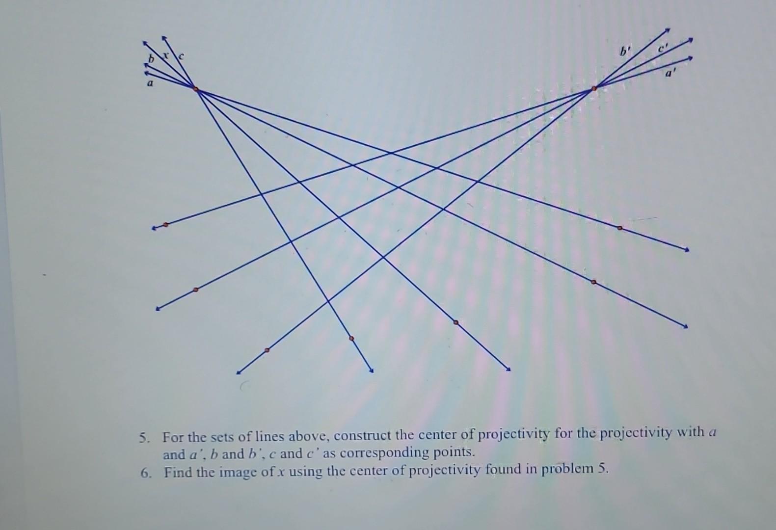 5. For the sets of lines above, construct the center | Chegg.com