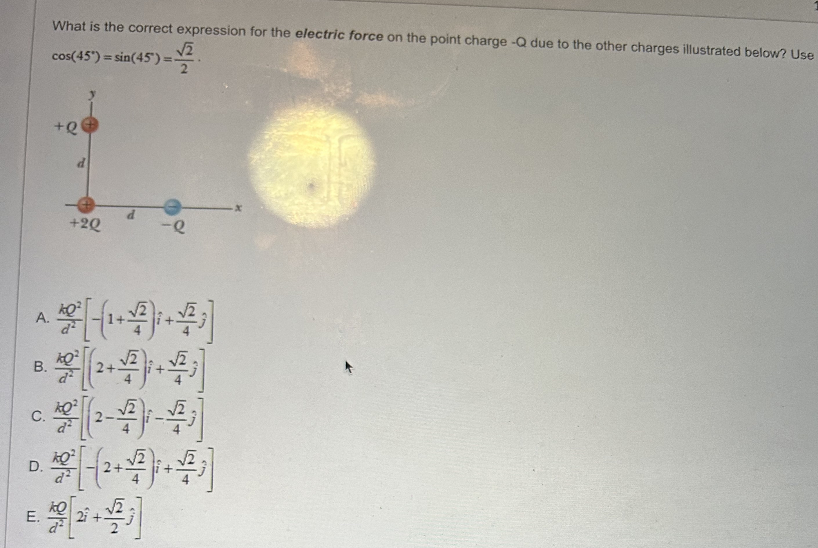 Solved What is the correct expression for the electric force | Chegg.com