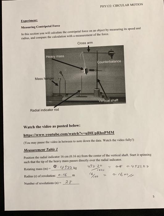 conclusion for centripetal force experiment