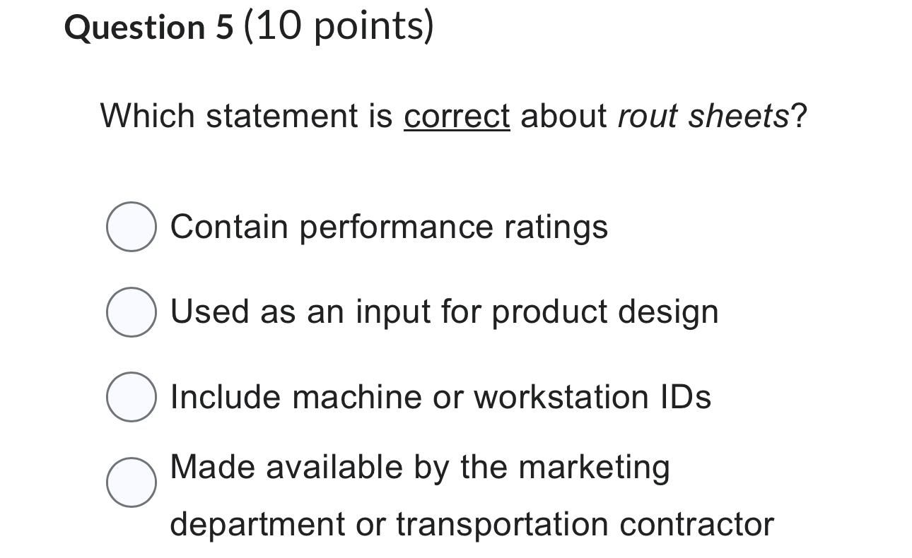 Solved Question 5 (10 ﻿points)Which statement is correct | Chegg.com