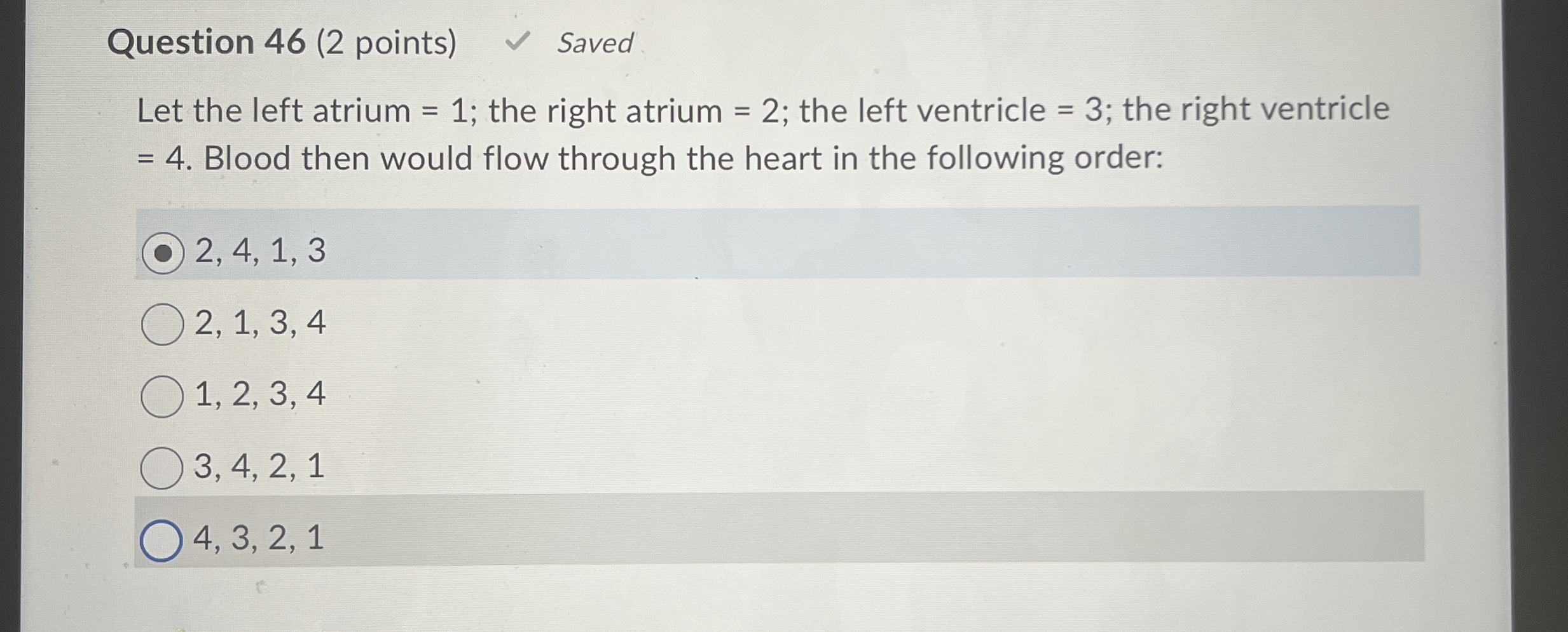 Solved Question 46 (2 ﻿points) ﻿SavedLet the left atrium | Chegg.com