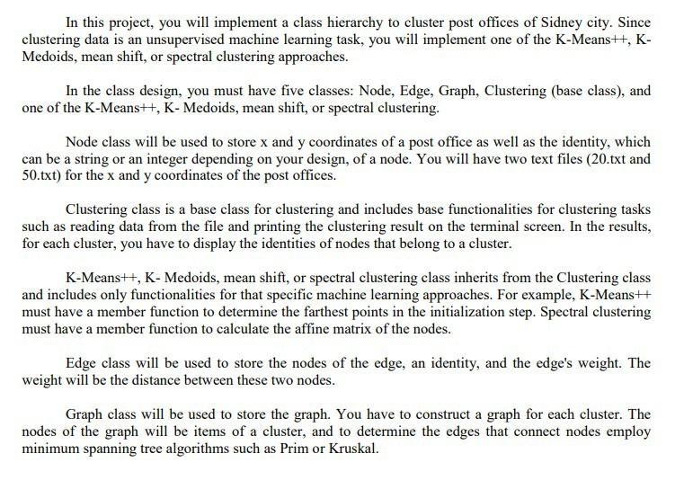 Solved In this project, you will implement a class hierarchy