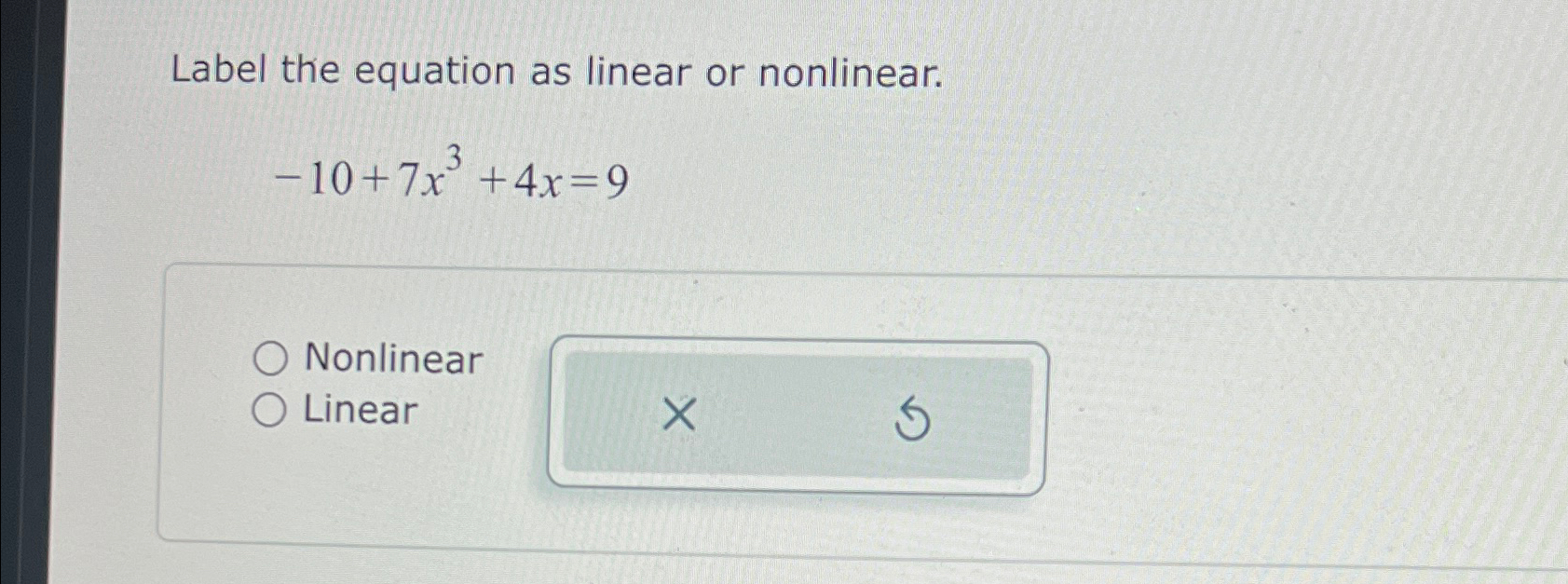 Solved Label the equation as linear or | Chegg.com