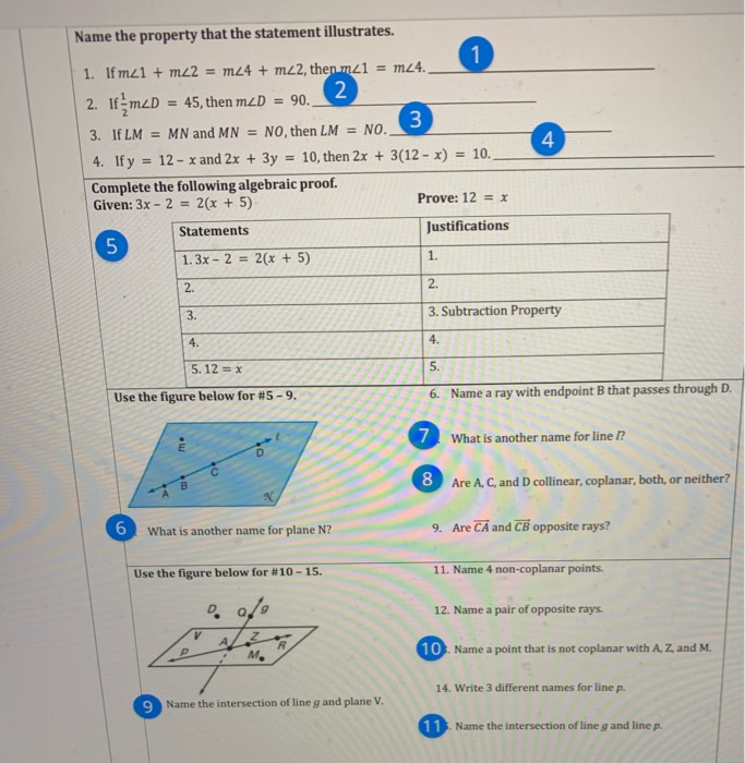 Solved Name The Property That The Statement Illustrates Chegg Com