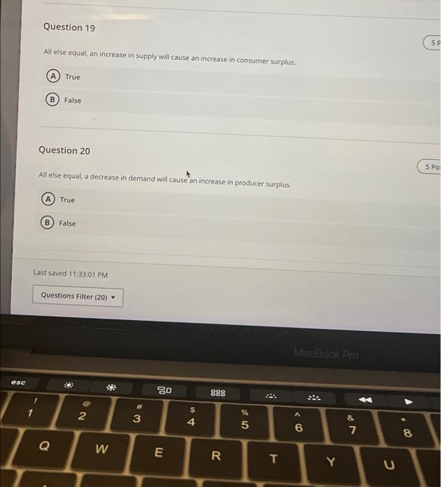 Solved esc 1 Question 19 All else equal, an increase in | Chegg.com