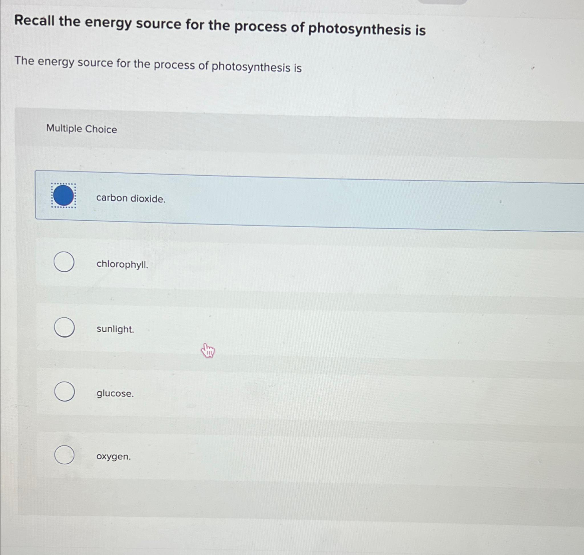 the source of energy used in photosynthesis is blank energy