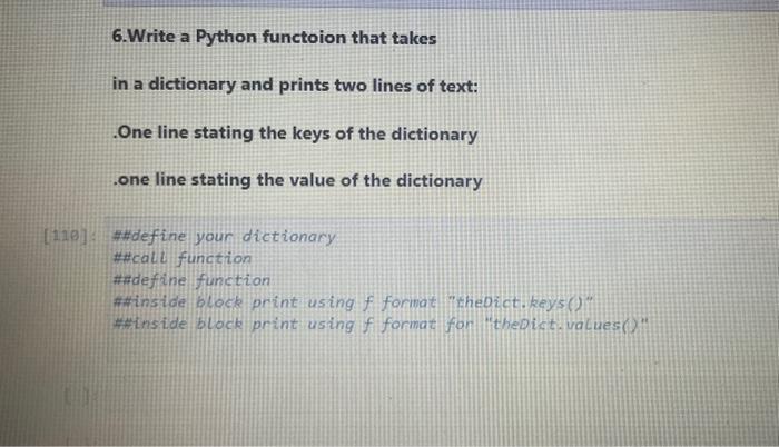 Solved 6. Write a Python functoion that takes in a | Chegg.com