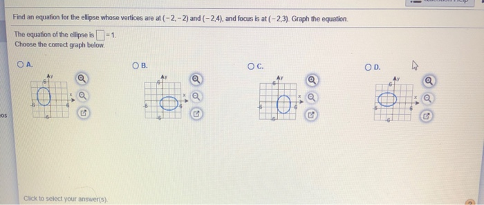 Solved Find an equation for the ellipse whose vertices are | Chegg.com